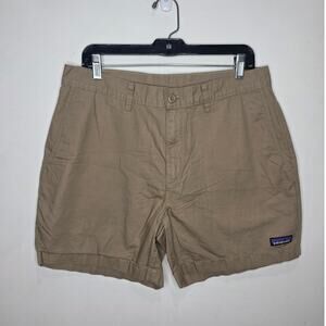 Patagonia khaki tan organic cotton hemp blend chino shorts - 34  - STY57756